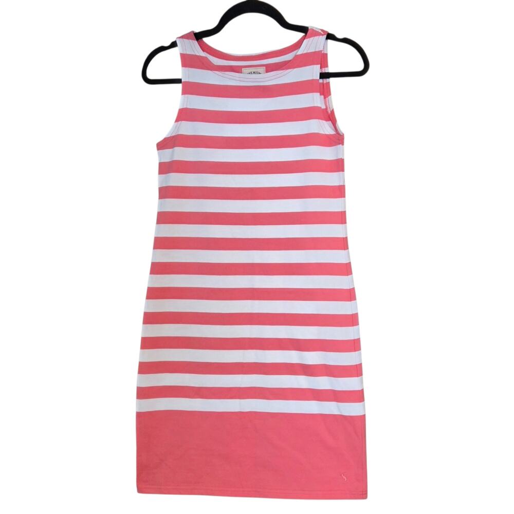 Joules Riva Dress Sleeveless Jersey Round Neck, Pink & White Striped sz 2, small